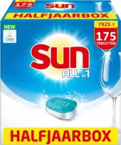 SUN® Sun All-in-1 Normaal Vaatwastabletten - 7 X 25 Tabletten - Voordeelverpakking -Afwas Benodigdheden Winkel 1006x1200 2