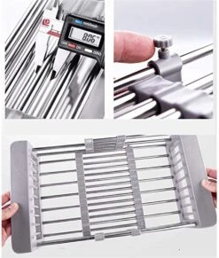 IBright Verstelbare Keukenrek - Gootsteen Mand - Afdruiprek – Vergiet – Verstelbaar In Lengte - Uitschuifbaar - RVS Grijs -Afwas Benodigdheden Winkel 1017x1200 3