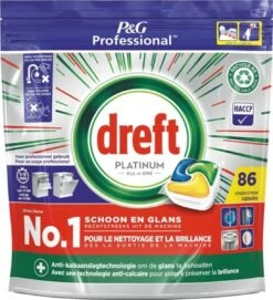 Dreft Professional Platinum Vaatwastabletten Lemon - 86 Stuks