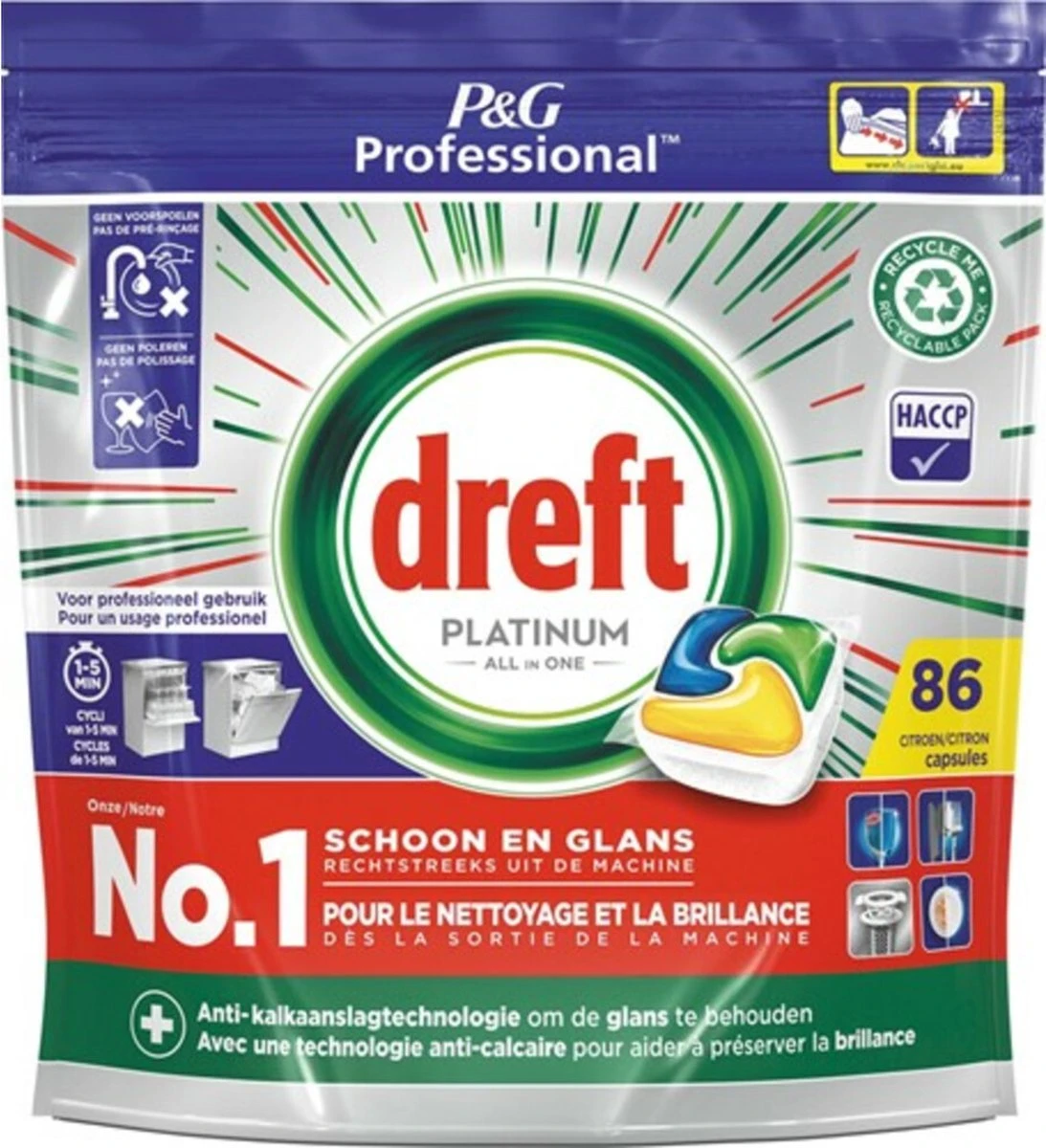 Dreft Professional Platinum Vaatwastabletten Lemon - 86 Stuks 1 Dreft Professional Platinum Vaatwastabletten Lemon - 86 Stuks