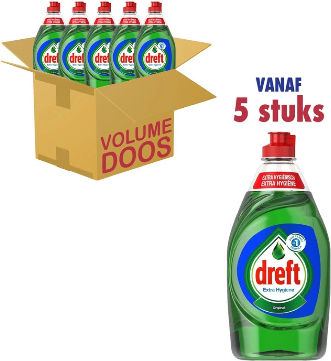Dreft Afwasmiddel Original Extra Hygiene (5 X 450ml) 1 Dreft Afwasmiddel Original Extra Hygiene (5 X 450ml)