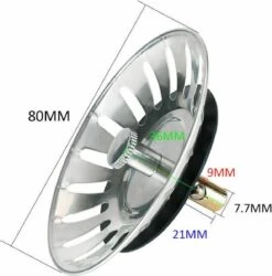 Afvoerzeef Roestvrijstaal - Gootsteen Zeef - Gootsteen Stopper - RVS - 80mm -Afwas Benodigdheden Winkel 1184x1200 1