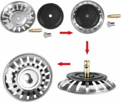 Afvoerzeef Roestvrijstaal - Gootsteen Zeef - Gootsteen Stopper - RVS - 80mm -Afwas Benodigdheden Winkel 1200x1007