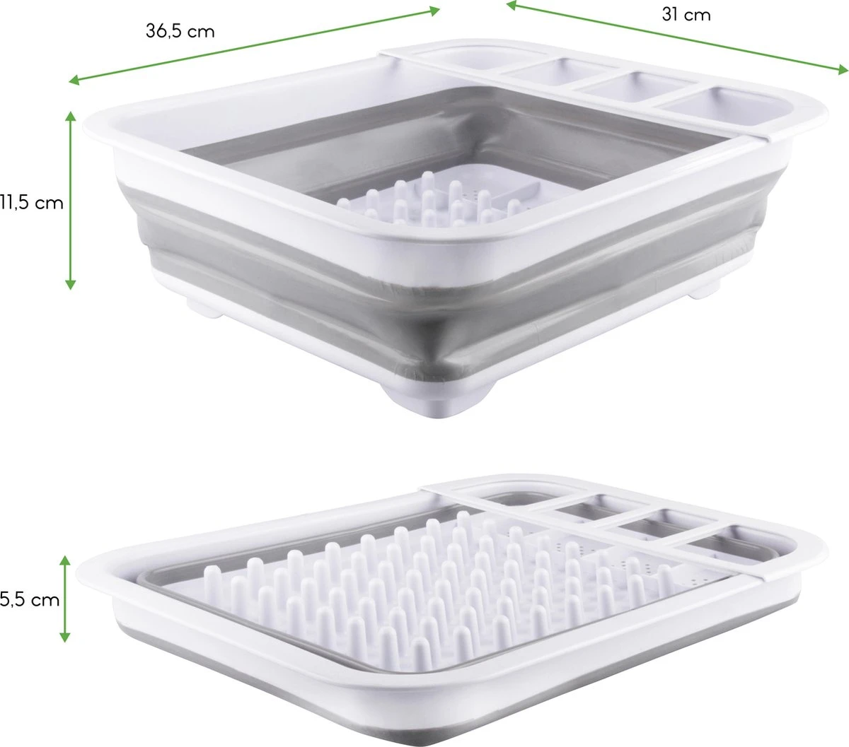 Merkloos Afdruiprek Voor Afwas - Afwasrek - Opvouwbaar - Inklapbaar - Compact - Vaatwasrek Met Bestekrekje 2 Merkloos Afdruiprek Voor Afwas - Afwasrek - Opvouwbaar - Inklapbaar - Compact - Vaatwasrek Met Bestekrekje - Afbeelding 2