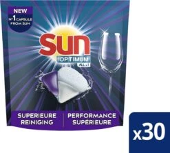 SUN® Sun Optimum All-in 1 Regular Capsules - 30 Vaatwastabletten - Maandbox -Afwas Benodigdheden Winkel 1200x1084