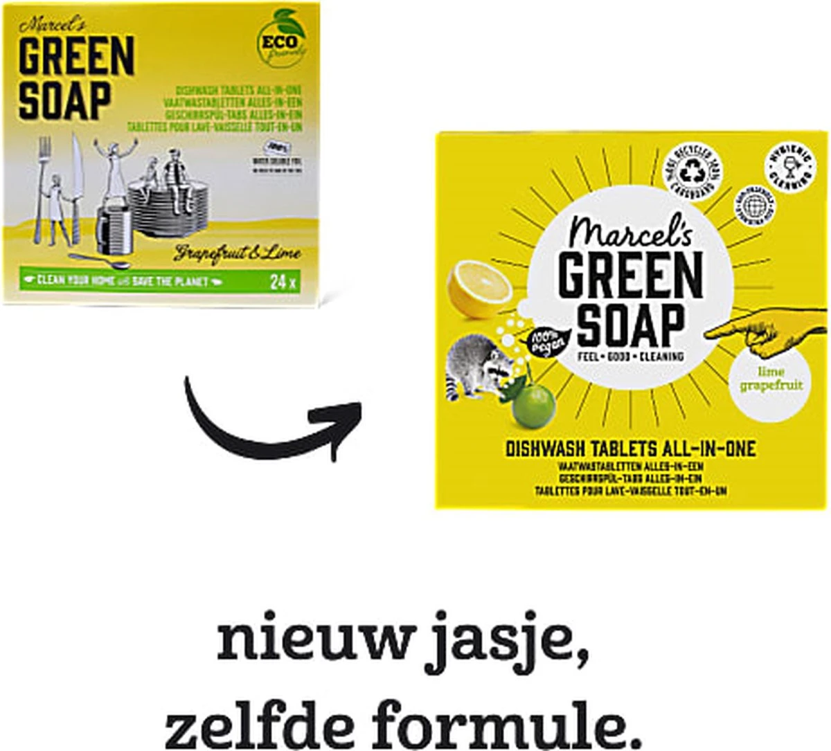 Marcel's Green Soap Vaatwastabletten Grapefruit & Limoen - 25 Stuks 12 Marcel's Green Soap Vaatwastabletten Grapefruit & Limoen - 25 Stuks - Afbeelding 12