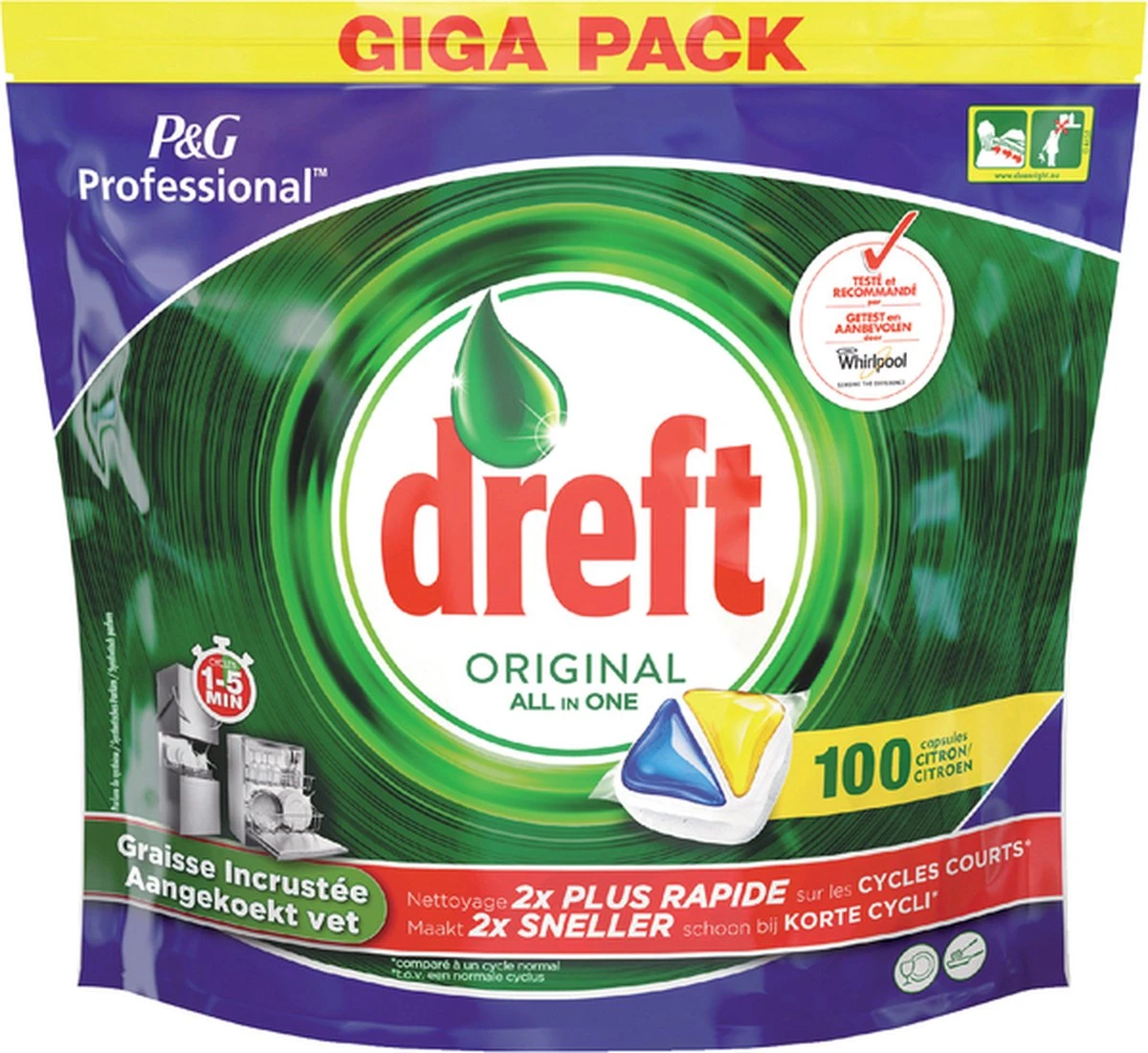 Dreft - Original - All In One - Vaatwastabletten - Citroen - 100 Stuks 3 Dreft - Original - All In One - Vaatwastabletten - Citroen - 100 Stuks - Afbeelding 3