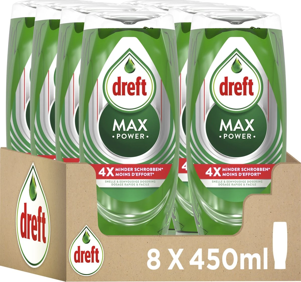 Dreft MaxPower - Vloeibaar Afwasmiddel - Voordeelverpakking 8 X 450 Ml 9 Dreft MaxPower - Vloeibaar Afwasmiddel - Voordeelverpakking 8 X 450 Ml - Afbeelding 9