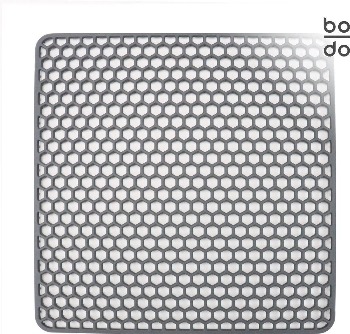 BODO Gootsteenmat Siliconen Donker Grijs - 34.5 X 34.5 Cm - Keuken Accessoires - Gootsteen Beschermer - Onderzetters Siliconen - Anti Kras 1 BODO Gootsteenmat Siliconen Donker Grijs - 34.5 X 34.5 Cm - Keuken Accessoires - Gootsteen Beschermer - Onderzetters Siliconen - Anti Kras
