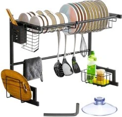 Afdruiprek Droger Zwart Voor Bestek Boven De Gootsteen 65 Cm X 29 Cm X 52 Cm 20 Afdruiprek Droger Zwart Voor Bestek Boven De Gootsteen 65 Cm X 29 Cm X 52 Cm -Afwas Benodigdheden Winkel 1200x1154 2