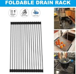 IBright Oprolbare Afdruiprek - Pannen Rooster Hittebestendig - Afdruiprooster - Pannenonderzetter - RVS Zwart 10 IBright Oprolbare Afdruiprek - Pannen Rooster Hittebestendig - Afdruiprooster - Pannenonderzetter - RVS Zwart -Afwas Benodigdheden Winkel 1200x1155 1