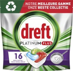 Dreft Platinum Plus All In One Machine Clean - Vaatwastabletten - 5 X 16 Tabletten -Afwas Benodigdheden Winkel 1200x1160 2