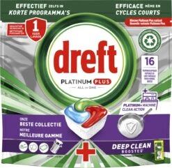 Dreft Platinum Plus All In One Machine Clean - Vaatwastabletten - 5 X 16 Tabletten -Afwas Benodigdheden Winkel 1200x1169 6