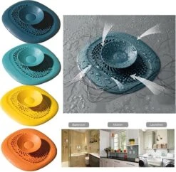 Merkloos Luxe Doucheputje Afvoer Plug Zeef Stopper Stop - Universele Haarfilter Haarvanger Gootsteenstop Afvoerstop Onderdeel Afvoerputje Stopper Putje Rooster Voor Wastafel Gootsteen Spoelbak Bad Douchebak Keuken Wasbak Badkuip Aanrecht - Siliconen - Blauw