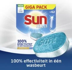SUN® Sun All-in 1 Normaal Vaatwastabletten - 62 Tabletten - Voordeelverpakking 11 SUN® Sun All-in 1 Normaal Vaatwastabletten - 62 Tabletten - Voordeelverpakking -Afwas Benodigdheden Winkel 1200x1176 5