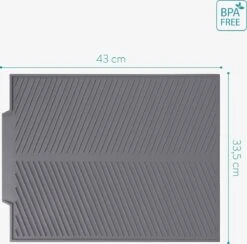 Navaris Siliconen Droogmat Met Afvoer - Aanrecht Droogmat Voor Afwas, Borden, Bestek, Glazen - Grijs -Afwas Benodigdheden Winkel 1200x1184 2