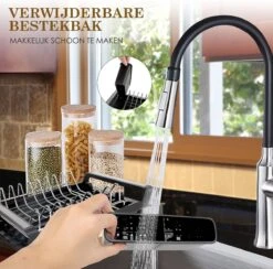 MIRI Afdruiprek – Afwasrek – Uitschuifbaar – Met Lekbak In Gootsteen – Afwas – Roestvrij Staal – Zwart -Afwas Benodigdheden Winkel 1200x1185 1