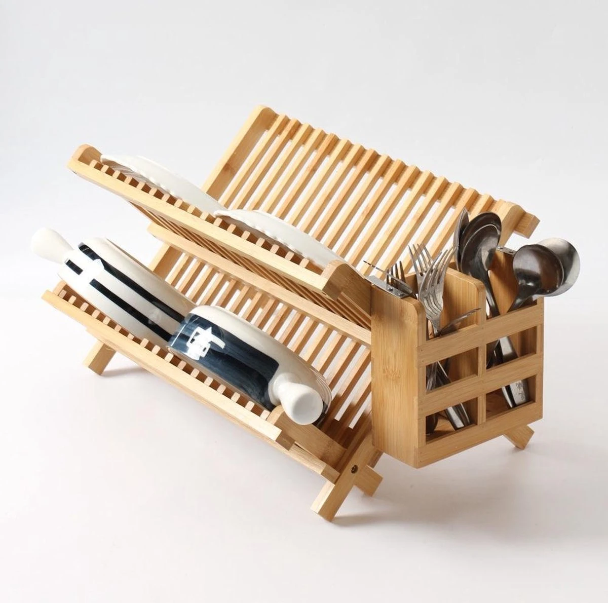 Merkloos Decopatent® Afdruiprek Voor Afwas - Bamboe - Hout - Inklapbaar Afdruiprek - Afwasrekje Inclusief Bestekhouder - Afwas Druiprek 7 Merkloos Decopatent® Afdruiprek Voor Afwas - Bamboe - Hout - Inklapbaar Afdruiprek - Afwasrekje Inclusief Bestekhouder - Afwas Druiprek - Afbeelding 7