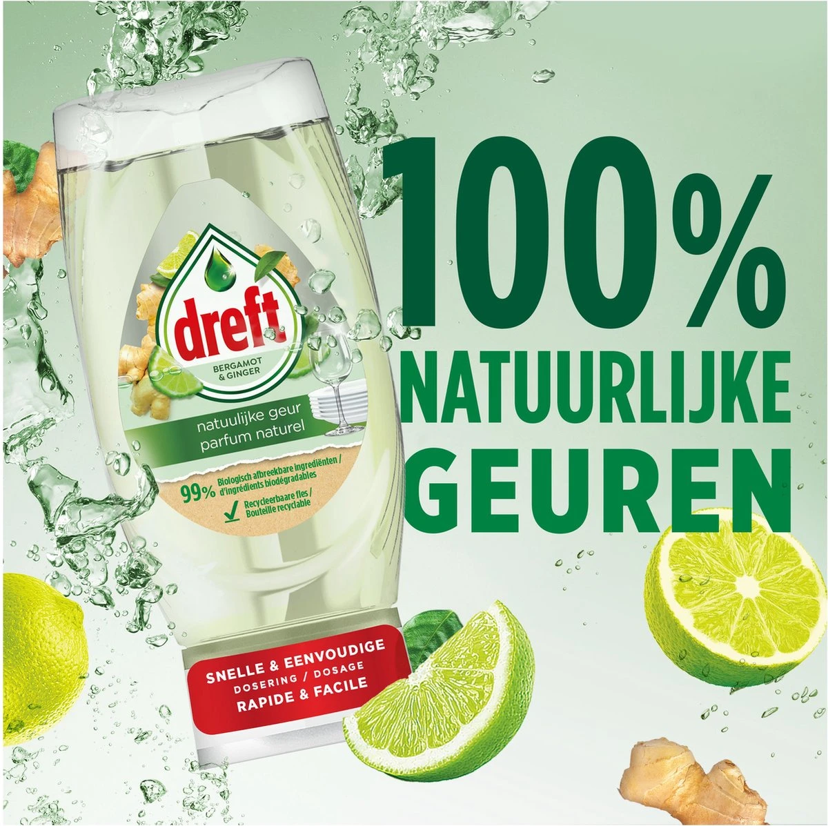 Dreft Natuurlijke Geur - Afwasmiddel - Bergamot & Gember - Ondersteboven Fles - Voordeelverpakking 8 X 370 Ml 10 Dreft Natuurlijke Geur - Afwasmiddel - Bergamot & Gember - Ondersteboven Fles - Voordeelverpakking 8 X 370 Ml - Afbeelding 10