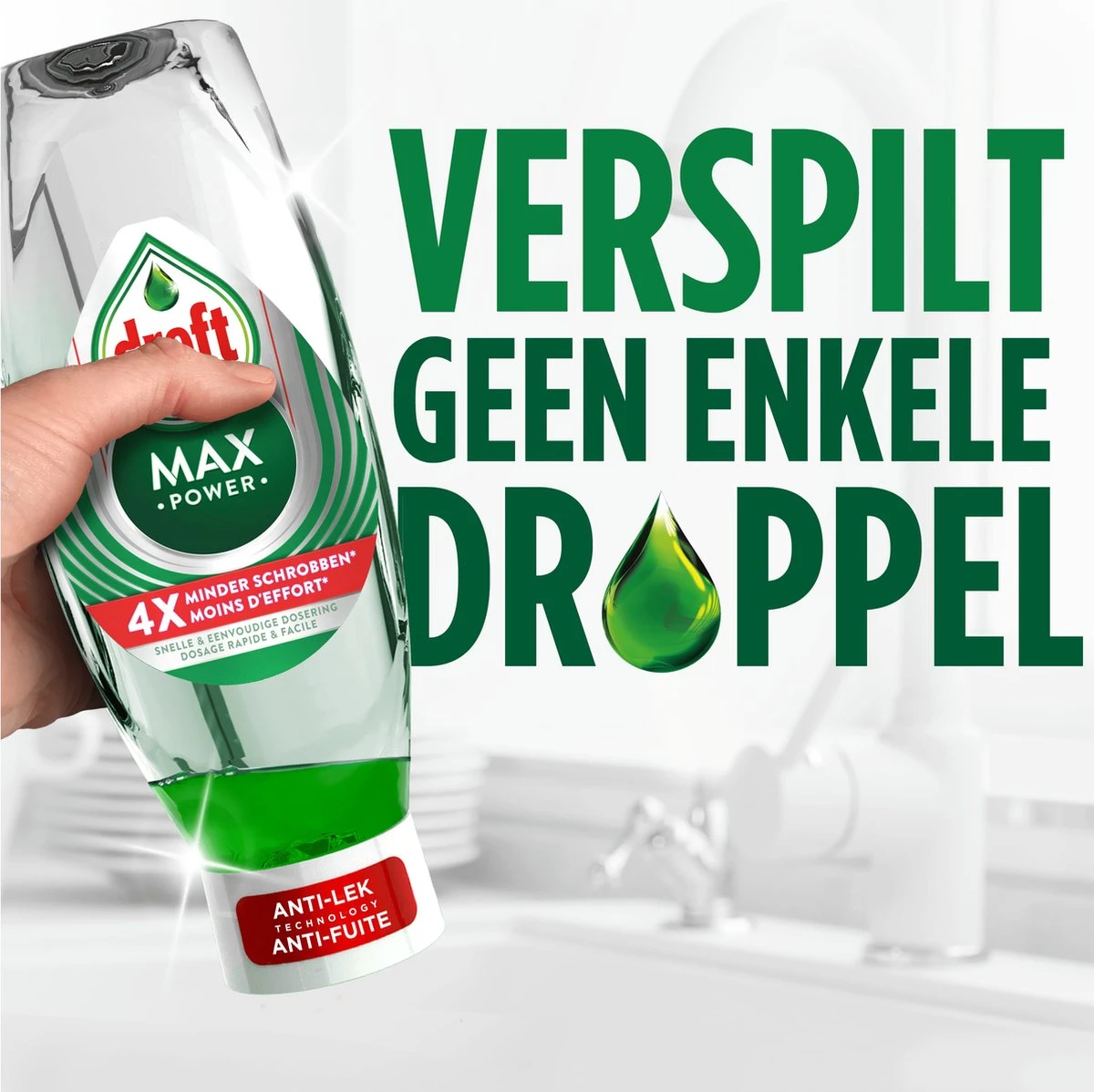 Dreft MaxPower - Vloeibaar Afwasmiddel - Voordeelverpakking 8 X 450 Ml 6 Dreft MaxPower - Vloeibaar Afwasmiddel - Voordeelverpakking 8 X 450 Ml - Afbeelding 6