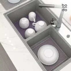 BODO Gootsteenmat Siliconen Donker Grijs - 34.5 X 34.5 Cm - Keuken Accessoires - Gootsteen Beschermer - Onderzetters Siliconen - Anti Kras 13 BODO Gootsteenmat Siliconen Donker Grijs - 34.5 X 34.5 Cm - Keuken Accessoires - Gootsteen Beschermer - Onderzetters Siliconen - Anti Kras -Afwas Benodigdheden Winkel 1200x1200 363