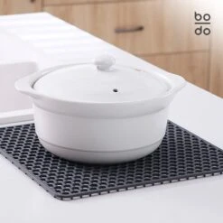 BODO Gootsteenmat Siliconen Donker Grijs - 30.5 X 30.5 Cm - Keuken Accessoires - Gootsteen Beschermer - Onderzetters Siliconen - Anti Kras - Gootsteen Accessoires -Afwas Benodigdheden Winkel 1200x1200 373