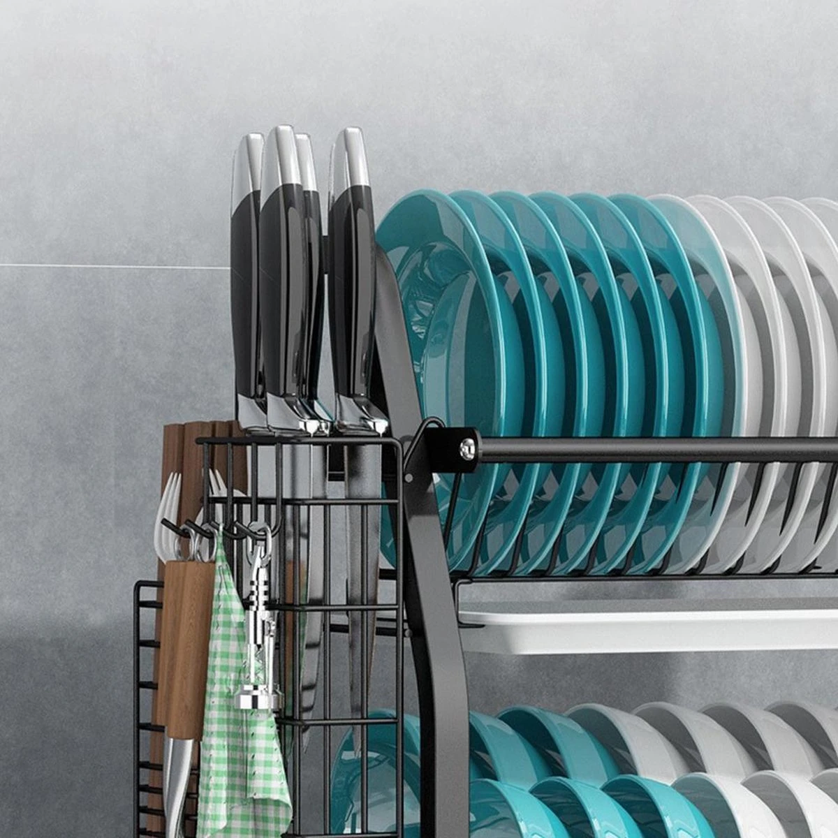 Merkloos Afdruiprek - Afdruiprek Met Lekbak - Afwas - Metaal - Zwart - RVS Afwasrek 4 Merkloos Afdruiprek - Afdruiprek Met Lekbak - Afwas - Metaal - Zwart - RVS Afwasrek - Afbeelding 4