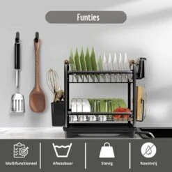 Afdruiprek - Zwart/ Met Flexibele Water Afvoer/ Borden, Pannen Bestek/ RVS/ Lichtgewicht/ Lekbak/ Luxe Uitvoering 11 Afdruiprek - Zwart/ Met Flexibele Water Afvoer/ Borden, Pannen Bestek/ RVS/ Lichtgewicht/ Lekbak/ Luxe Uitvoering -Afwas Benodigdheden Winkel 1200x1200 428