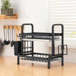 Dish Drying Rack Drainer Afdruiprek Metaal Afvoerafdruiprek Met Druppelbak Black Decker Droogrek Zwart Afdruiprek Brabantiaafdruiprek Metaal Muur -Afwas Benodigdheden Winkel 1200x1200 437