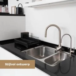 Baulk® - Afdruiprek - Afdruiprek Met Lekbak - Afwas - Droogrek Afwas - RVS - Bestekbak - Modern -Afwas Benodigdheden Winkel 1200x1200 466