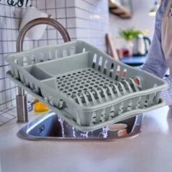 Merkloos Decopatent® Afdruiprek Voor Afwas - Afdruiprekje Met Lekbak - Kunststof Afdruipmat - Afwassen Borden & Bestek - 32.5x49x9 - Grijs -Afwas Benodigdheden Winkel 1200x1200 470