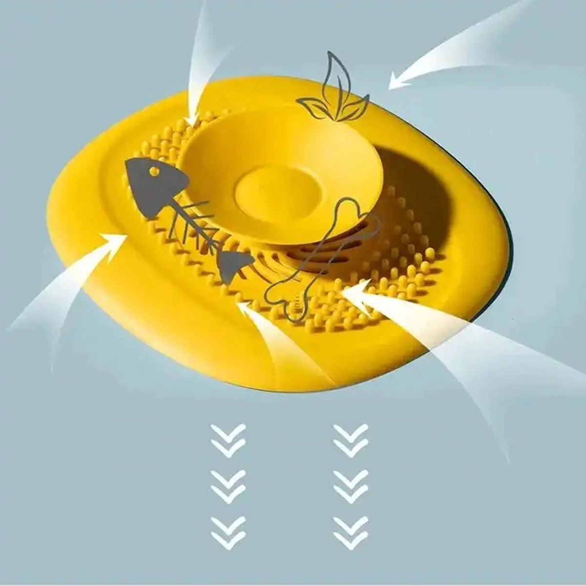 Luxe Doucheputje Afvoer Plug Zeef Stopper Stop - Universele Haarfilter Haarvanger Gootsteenstop Afvoerstop Onderdeel Afvoerputje Stopper Putje Rooster Voor Wastafel Gootsteen Spoelbak Bad Douchebak Keuken Wasbak Badkuip Aanrecht - Siliconen - Geel 1 Luxe Doucheputje Afvoer Plug Zeef Stopper Stop - Universele Haarfilter Haarvanger Gootsteenstop Afvoerstop Onderdeel Afvoerputje Stopper Putje Rooster Voor Wastafel Gootsteen Spoelbak Bad Douchebak Keuken Wasbak Badkuip Aanrecht - Siliconen - Geel