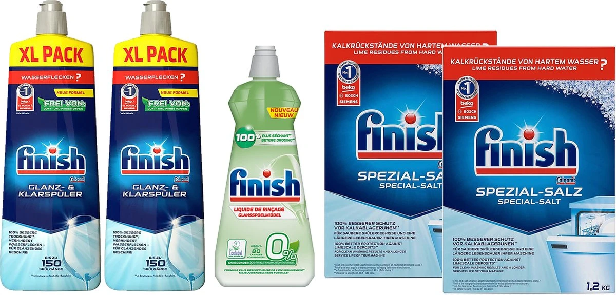 Finish Vaatwas Zout 2x1,2kg | Finish Glanspoel 2 X 800ml | Finish Eco 400ml 1 Finish Vaatwas Zout 2x1,2kg | Finish Glanspoel 2 X 800ml | Finish Eco 400ml