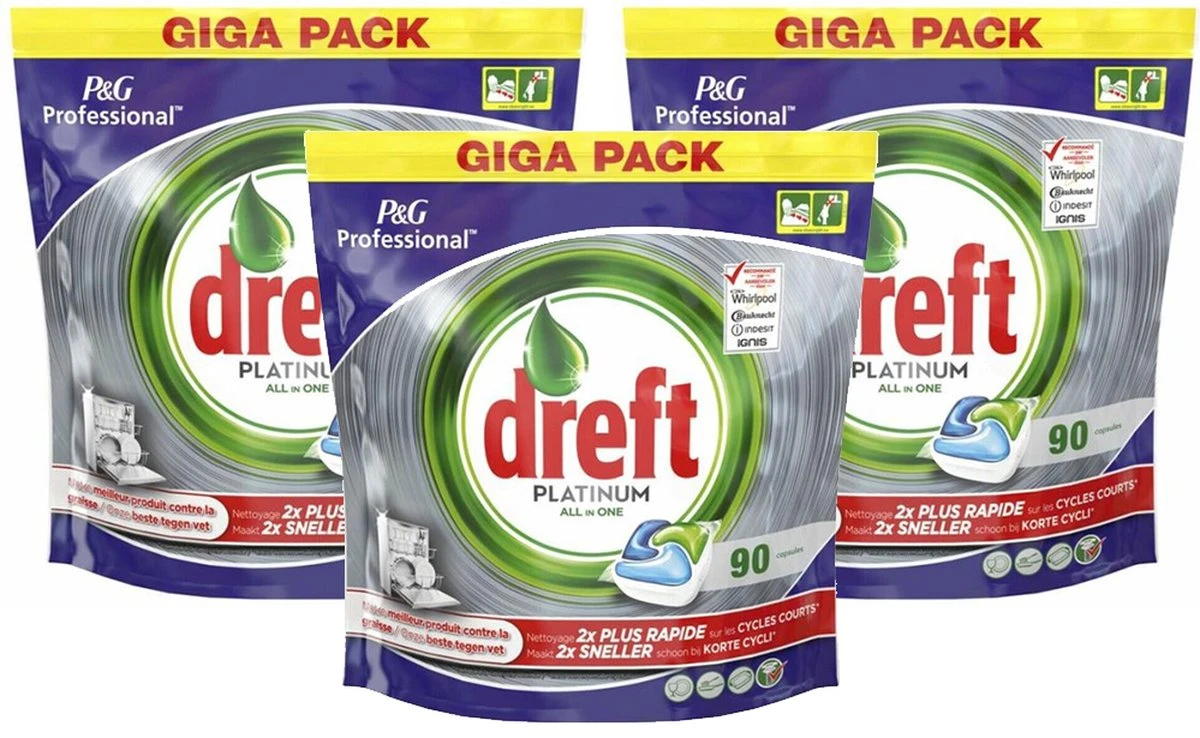 Dreft All In One Platinum - 270 Stuks - Vaatwastabletten - Jaarbox - Voordeelverpakking 2 Dreft All In One Platinum - 270 Stuks - Vaatwastabletten - Jaarbox - Voordeelverpakking - Afbeelding 2