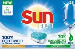 SUN® Sun All-in-1 Normaal Vaatwastabletten - 7 X 25 Tabletten - Voordeelverpakking -Afwas Benodigdheden Winkel 1200x784