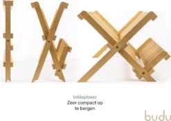 Budu Afdruiprek - Afdruiprekje Van Bamboe Hout - Afdruiprek Voor Afwas - Vaatwasrek - Keukenrek - Inklapbaar - Opvouwbaar - -Afwas Benodigdheden Winkel 1200x856