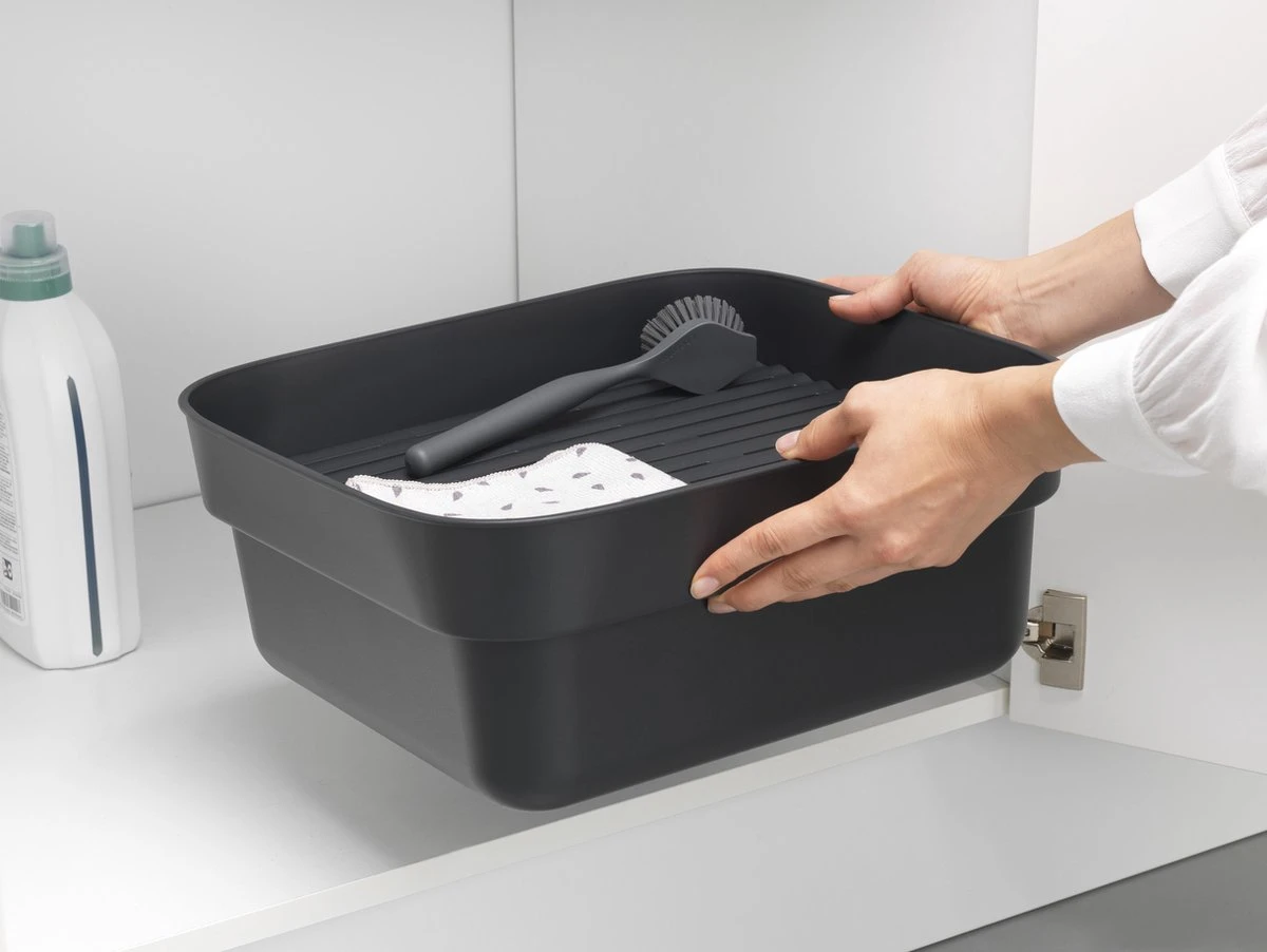 Brabantia SinkSide Afwasbak Vierkant - Met Afdruipschaal - Dark Grey 3 Brabantia SinkSide Afwasbak Vierkant - Met Afdruipschaal - Dark Grey - Afbeelding 3