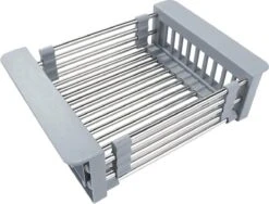 IBright Verstelbare Keukenrek - Gootsteen Mand - Afdruiprek – Vergiet – Verstelbaar In Lengte - Uitschuifbaar - RVS Grijs -Afwas Benodigdheden Winkel 1200x914