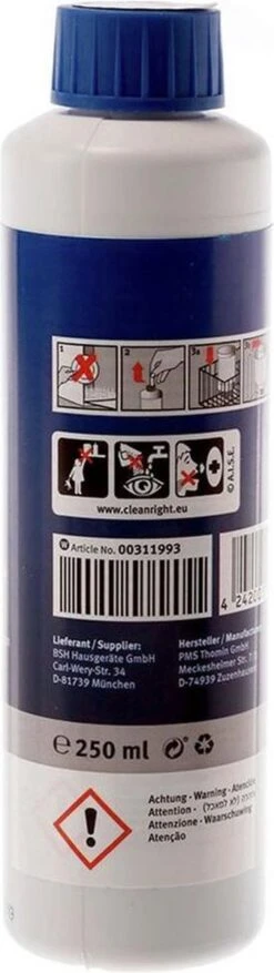 Bosch / Siemens Vaatwasser Reiniger - 250 Ml 6 Bosch / Siemens Vaatwasser Reiniger - 250 Ml -Afwas Benodigdheden Winkel 338x1200