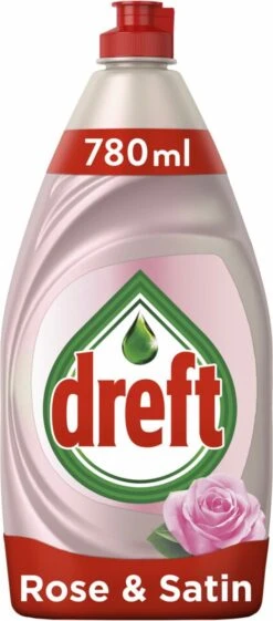 Dreft Clean & Care Rose & Satin Afwasmiddel - 8x780ml - Voordeelverpakking -Afwas Benodigdheden Winkel 528x1200