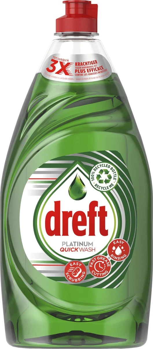 Dreft Platinum Quickwash Original - Vloeibaar Afwasmiddel - Tot 3x Sneller Schoonmaken Van Het Vet - Voordeelverpakking 8 X 780ml 2 Dreft Platinum Quickwash Original - Vloeibaar Afwasmiddel - Tot 3x Sneller Schoonmaken Van Het Vet - Voordeelverpakking 8 X 780ml - Afbeelding 2