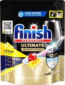 Finish Ultimate Infinity Shine Citroen Vaatwastabletten - 80 Capsules -Afwas Benodigdheden Winkel 917x1200 1