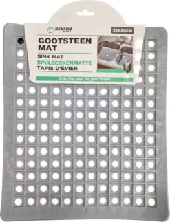 Merkloos Gootsteenmat PVC Vierkant Grijs 28 Cm -Afwas Benodigdheden Winkel 918x1200 1