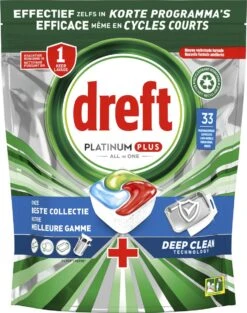 Dreft Platinum Plus All In One Deep Clean - Vaatwastabletten - Voordeelverpakking 4 X 33 Stuks -Afwas Benodigdheden Winkel 948x1200